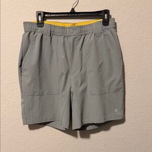 Bonobos Athletic Shorts in Gray with Yellow Trim